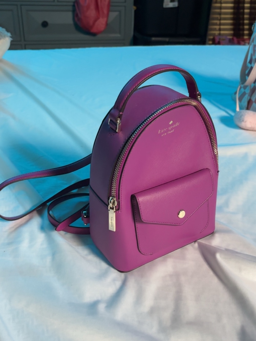Kate Spade Magenta (Purple) Small Leather Backpack